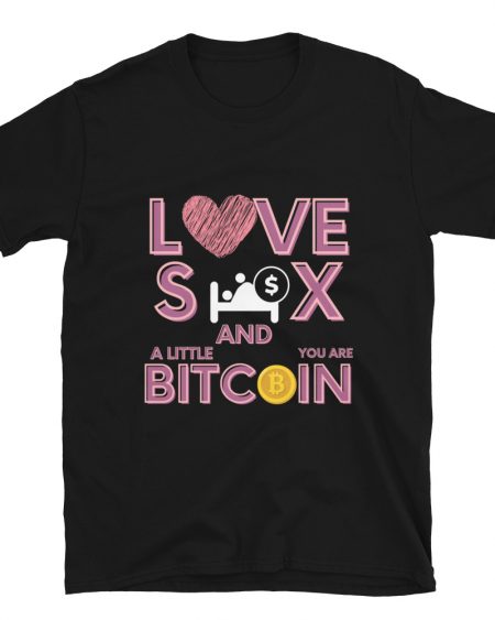 Love, Sex and Bitcoin black T-Shirt